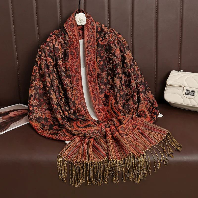 Pashmina Scarf Cotton-Polyester Blend Cashmere-Like Feel All-Season Wrap