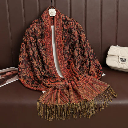 Pashmina Scarf Cotton-Polyester Blend Cashmere-Like Feel All-Season Wrap