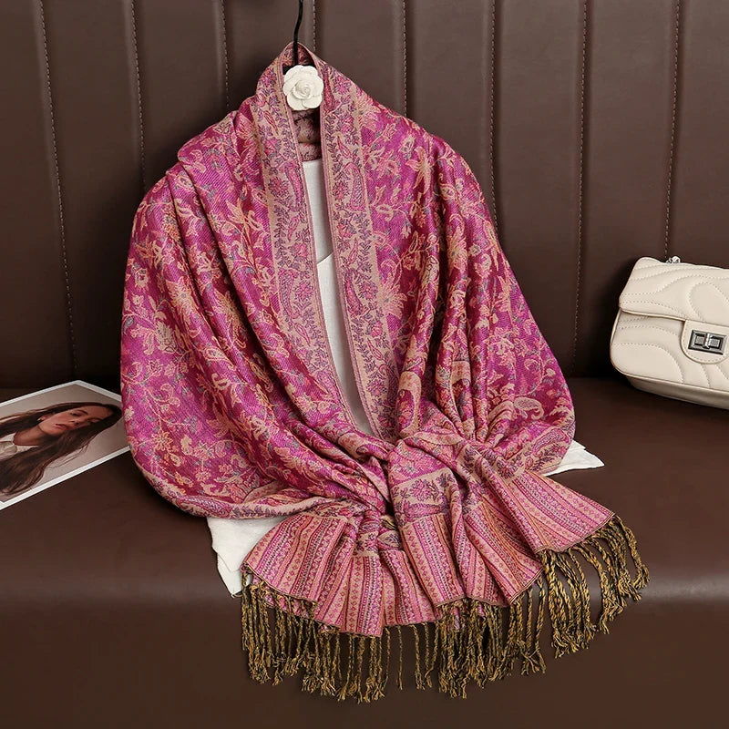 Pashmina Scarf Cotton-Polyester Blend Cashmere-Like Feel All-Season Wrap