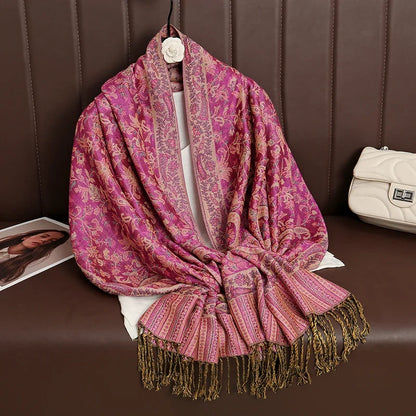 Pashmina Scarf Cotton-Polyester Blend Cashmere-Like Feel All-Season Wrap