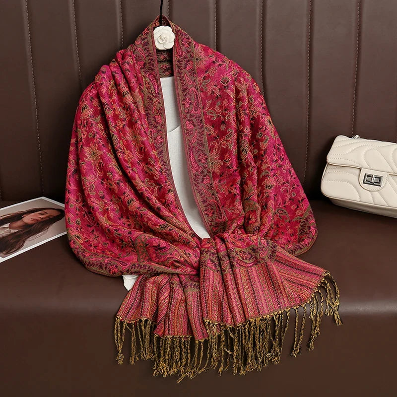 Pashmina Scarf Cotton-Polyester Blend Cashmere-Like Feel All-Season Wrap