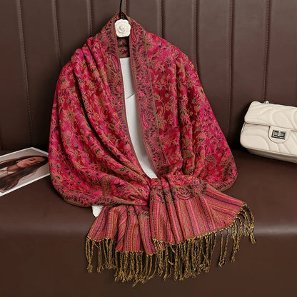 Pashmina Scarf Cotton-Polyester Blend Cashmere-Like Feel All-Season Wrap