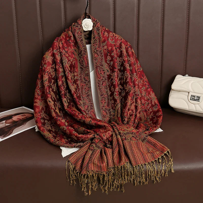 Pashmina Scarf Cotton-Polyester Blend Cashmere-Like Feel All-Season Wrap