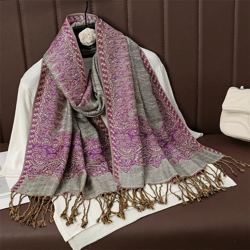 Pashmina Scarf Cotton-Polyester Blend Cashmere-Like Feel All-Season Wrap