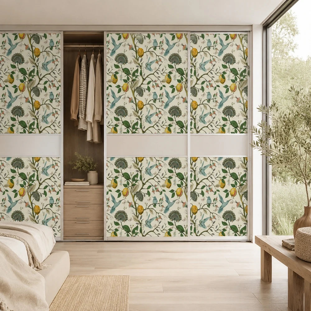 Peel-and-Stick Wallpaper Lemon Bluebird Self-Adhesive Removable