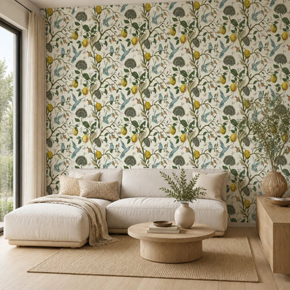 Peel-and-Stick Wallpaper Lemon Bluebird Self-Adhesive Removable