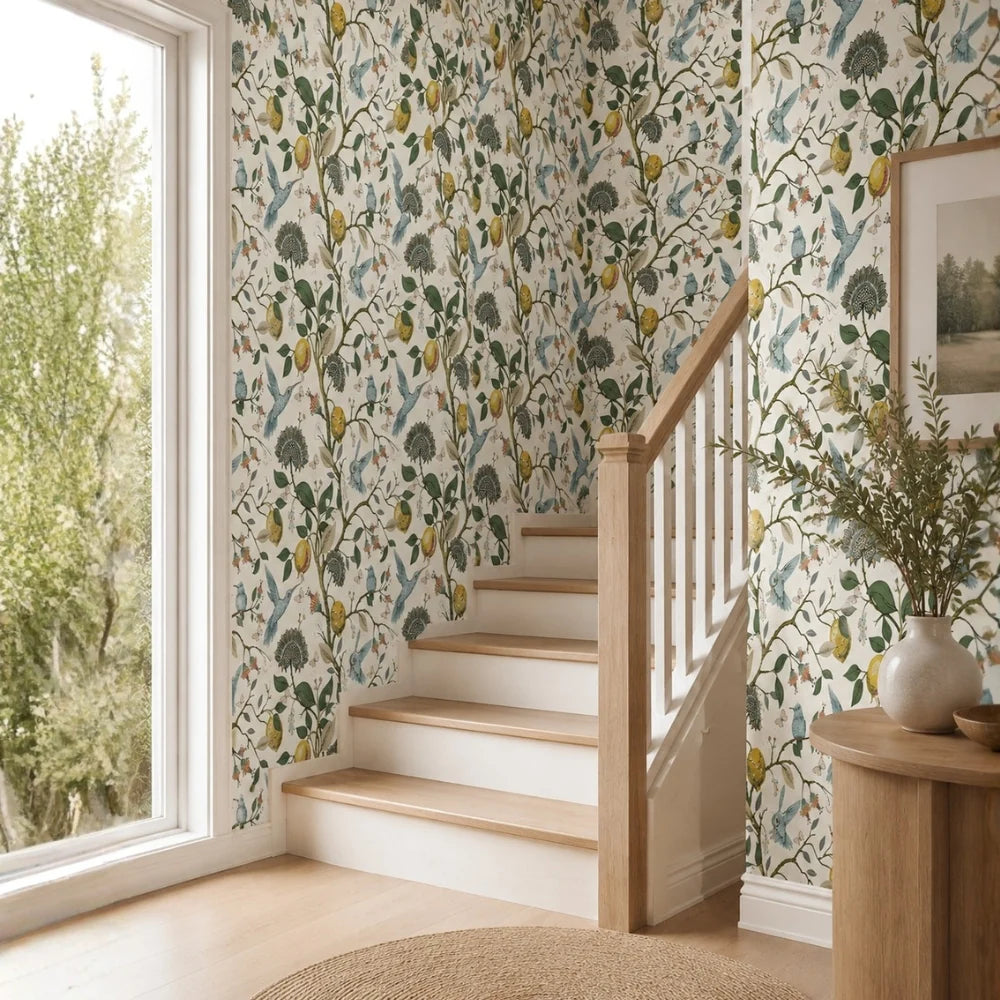 Peel-and-Stick Wallpaper Lemon Bluebird Self-Adhesive Removable