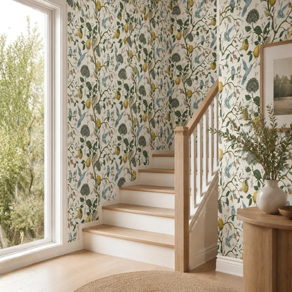 Peel-and-Stick Wallpaper Lemon Bluebird Self-Adhesive Removable