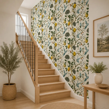 Peel-and-Stick Wallpaper Lemon Bluebird Self-Adhesive Removable