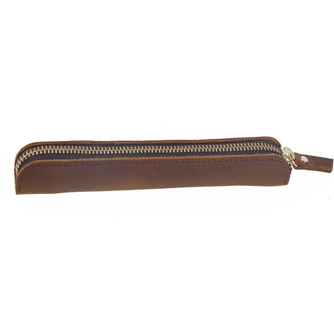 Pencil Case Leather Zipper Closure Compact Design