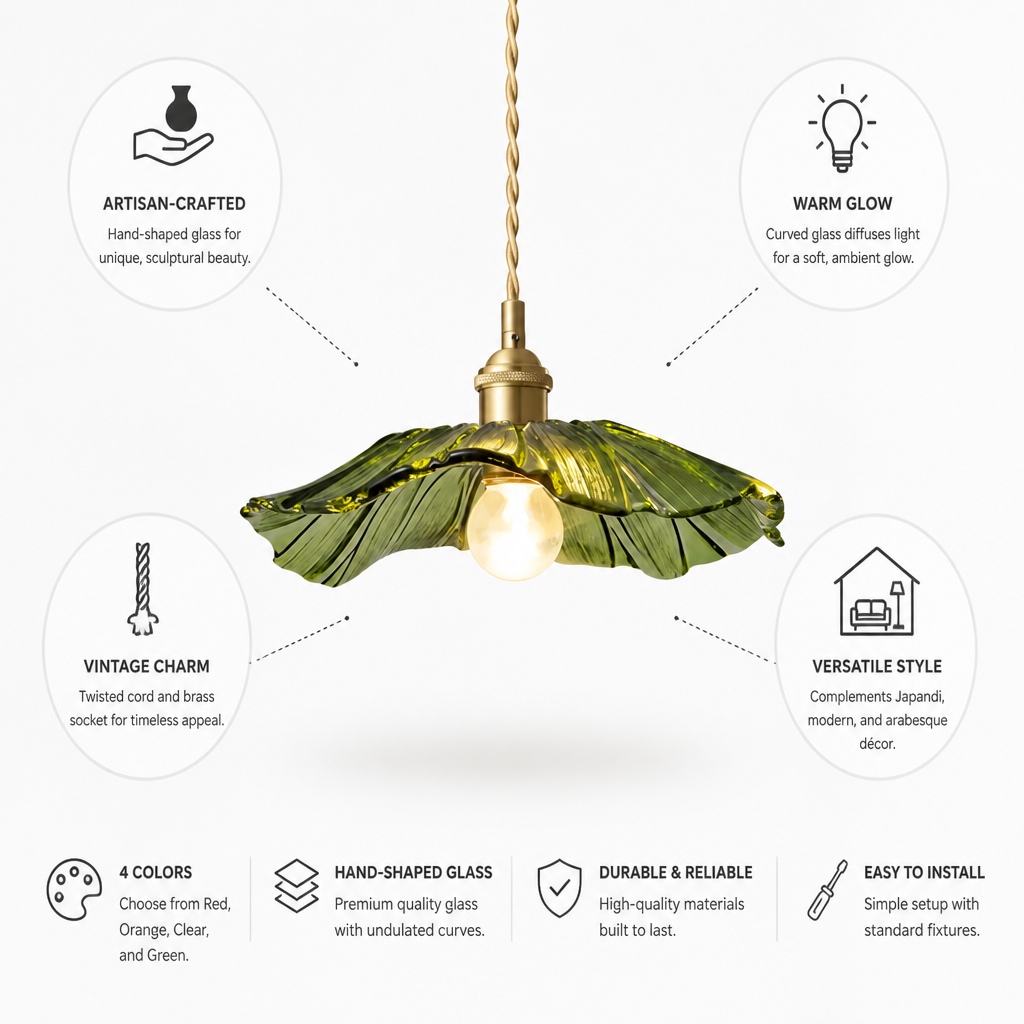 Pendant Lamp Hand-Shaped Glass Warm Glow