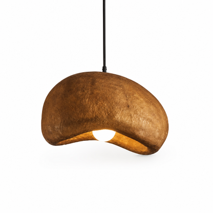 Pendant Lamp Handcrafted Ceramic & Metal Gold Finish