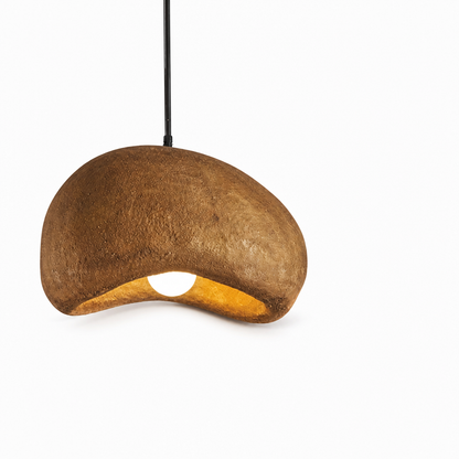 Pendant Lamp Handcrafted Ceramic & Metal Gold Finish