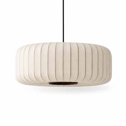 Pendant Lamp Handcrafted Fabric Shade Soft Diffused Light