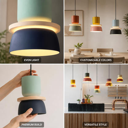 Pendant Lamp Layered Geometric Diffuse Light Colors & Sizes