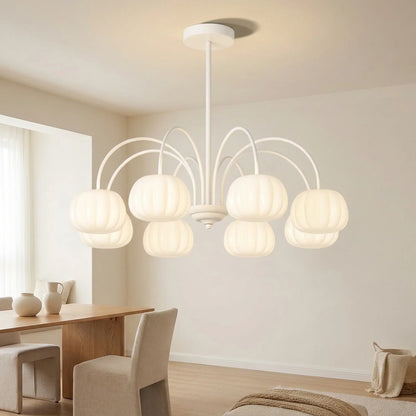 Pendant Light Branch Design Pumpkin Shades 5-8 Lights