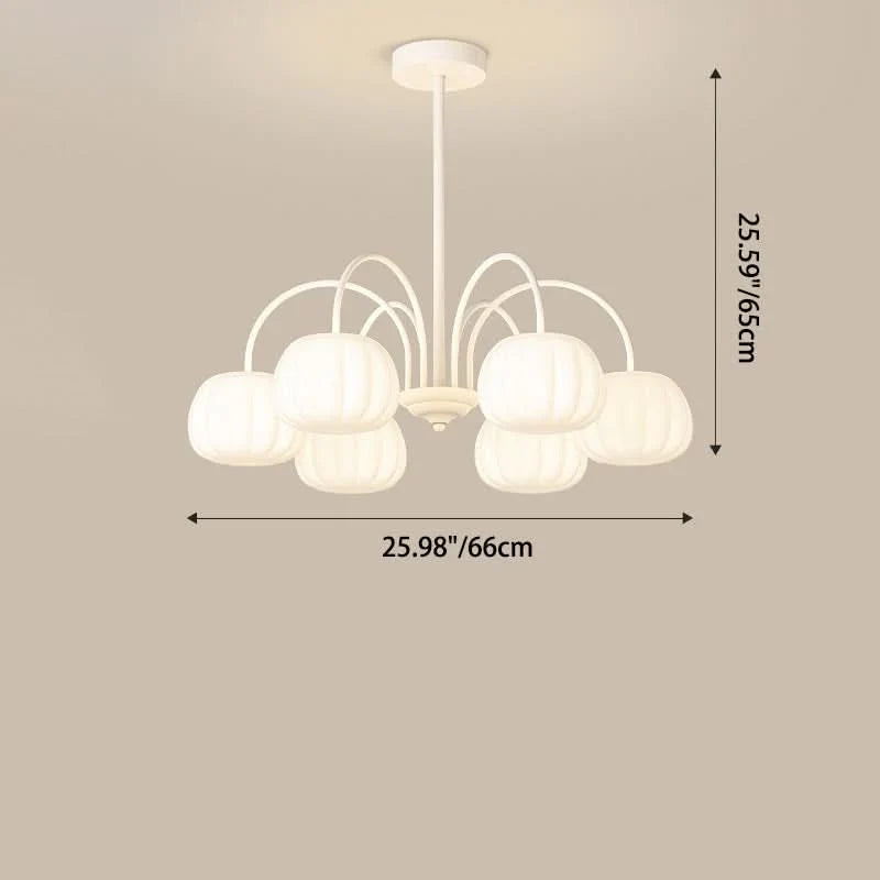 Pendant Light Branch Design Pumpkin Shades 5-8 Lights