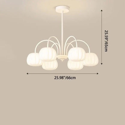 Pendant Light Branch Design Pumpkin Shades 5-8 Lights