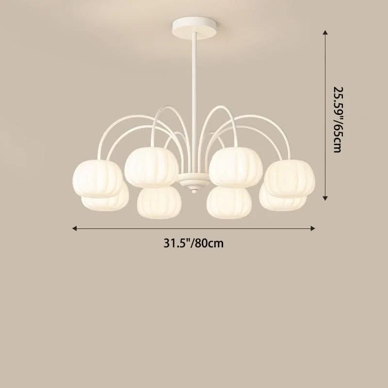 Pendant Light Branch Design Pumpkin Shades 5-8 Lights