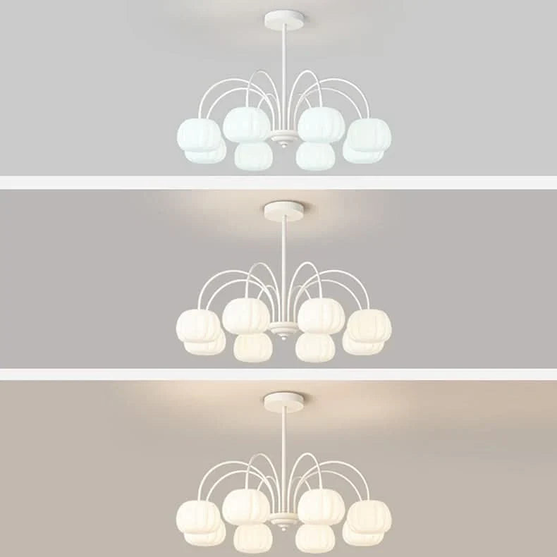 Pendant Light Branch Design Pumpkin Shades 5-8 Lights