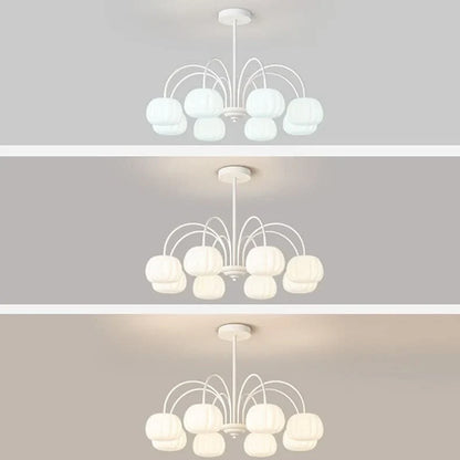 Pendant Light Branch Design Pumpkin Shades 5-8 Lights