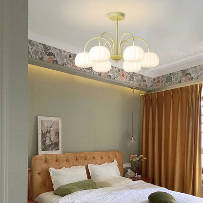 Pendant Light Branch Design Pumpkin Shades 5-8 Lights