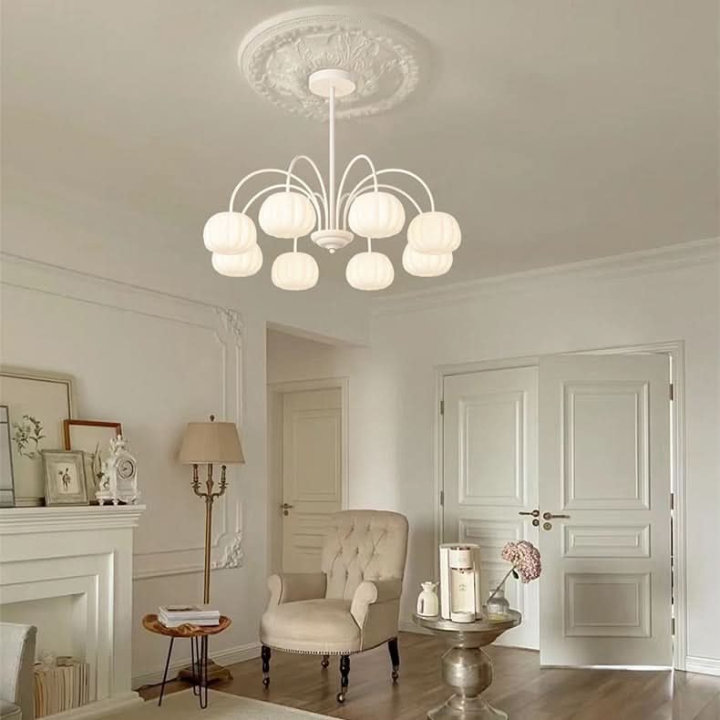 Pendant Light Branch Design Pumpkin Shades 5-8 Lights