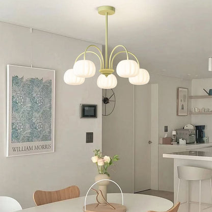 Pendant Light Branch Design Pumpkin Shades 5-8 Lights