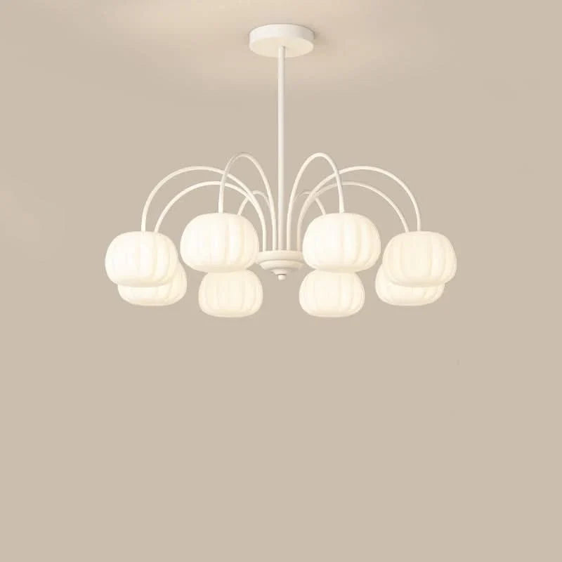 Pendant Light Branch Design Pumpkin Shades 5-8 Lights
