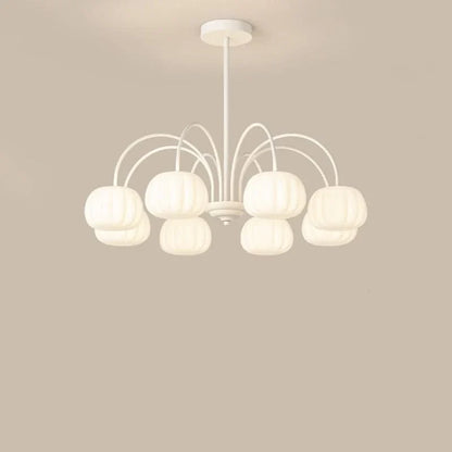 Pendant Light Branch Design Pumpkin Shades 5-8 Lights