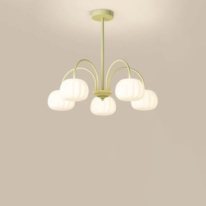 Pendant Light Branch Design Pumpkin Shades 5-8 Lights