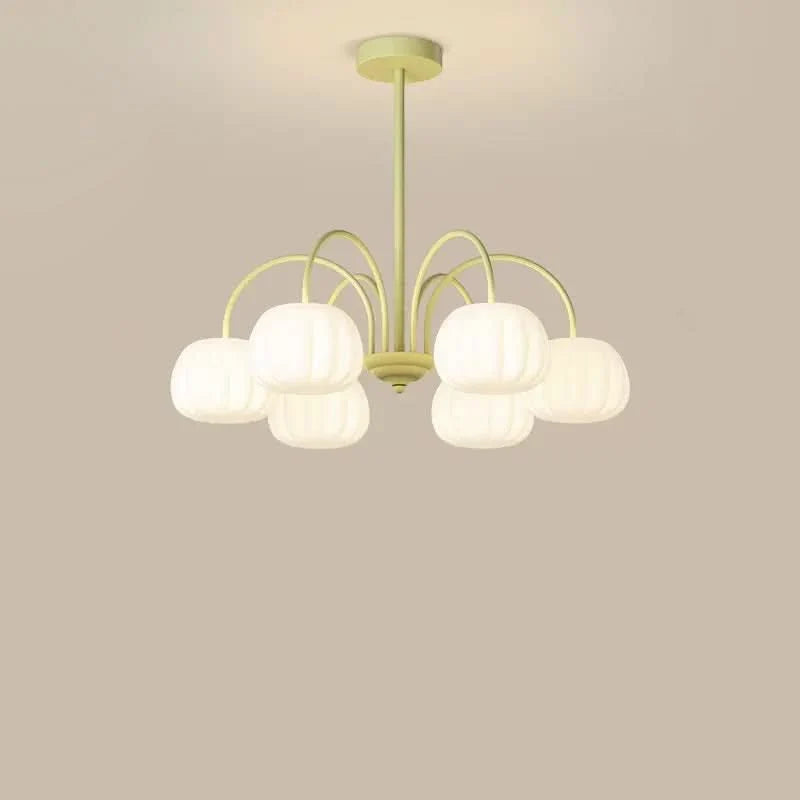 Pendant Light Branch Design Pumpkin Shades 5-8 Lights
