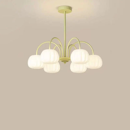 Pendant Light Branch Design Pumpkin Shades 5-8 Lights