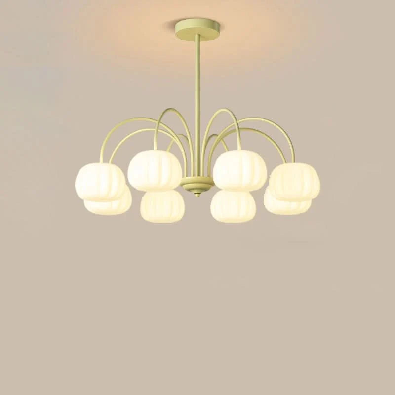 Pendant Light Branch Design Pumpkin Shades 5-8 Lights