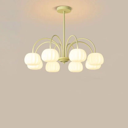 Pendant Light Branch Design Pumpkin Shades 5-8 Lights