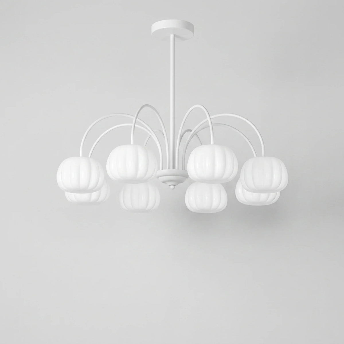 Pendant Light Branch Design Pumpkin Shades 5-8 Lights