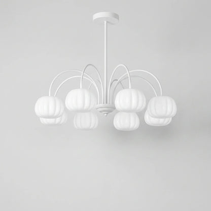 Pendant Light Branch Design Pumpkin Shades 5-8 Lights