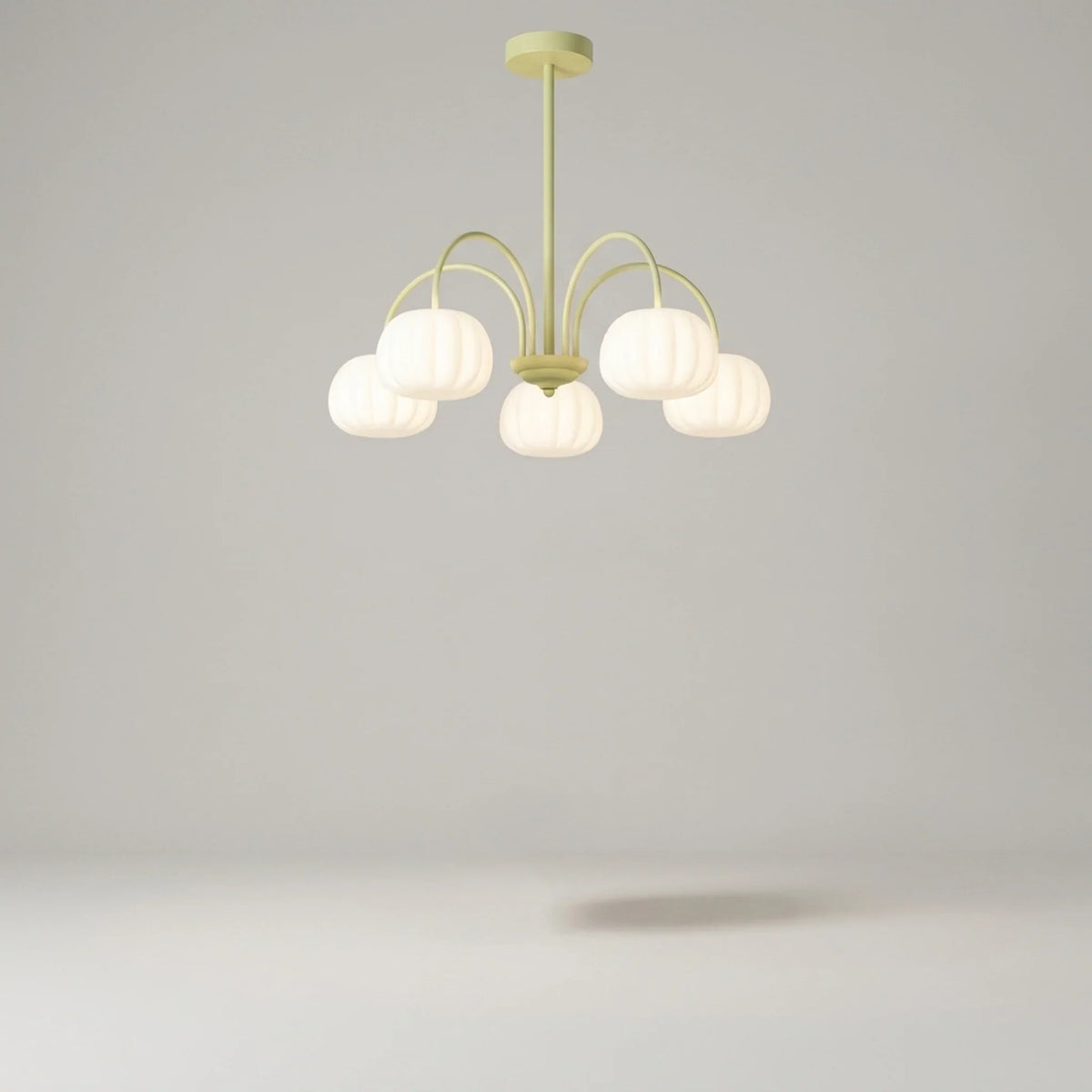 Pendant Light Branch Design Pumpkin Shades 5-8 Lights