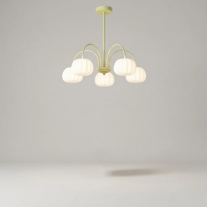 Pendant Light Branch Design Pumpkin Shades 5-8 Lights