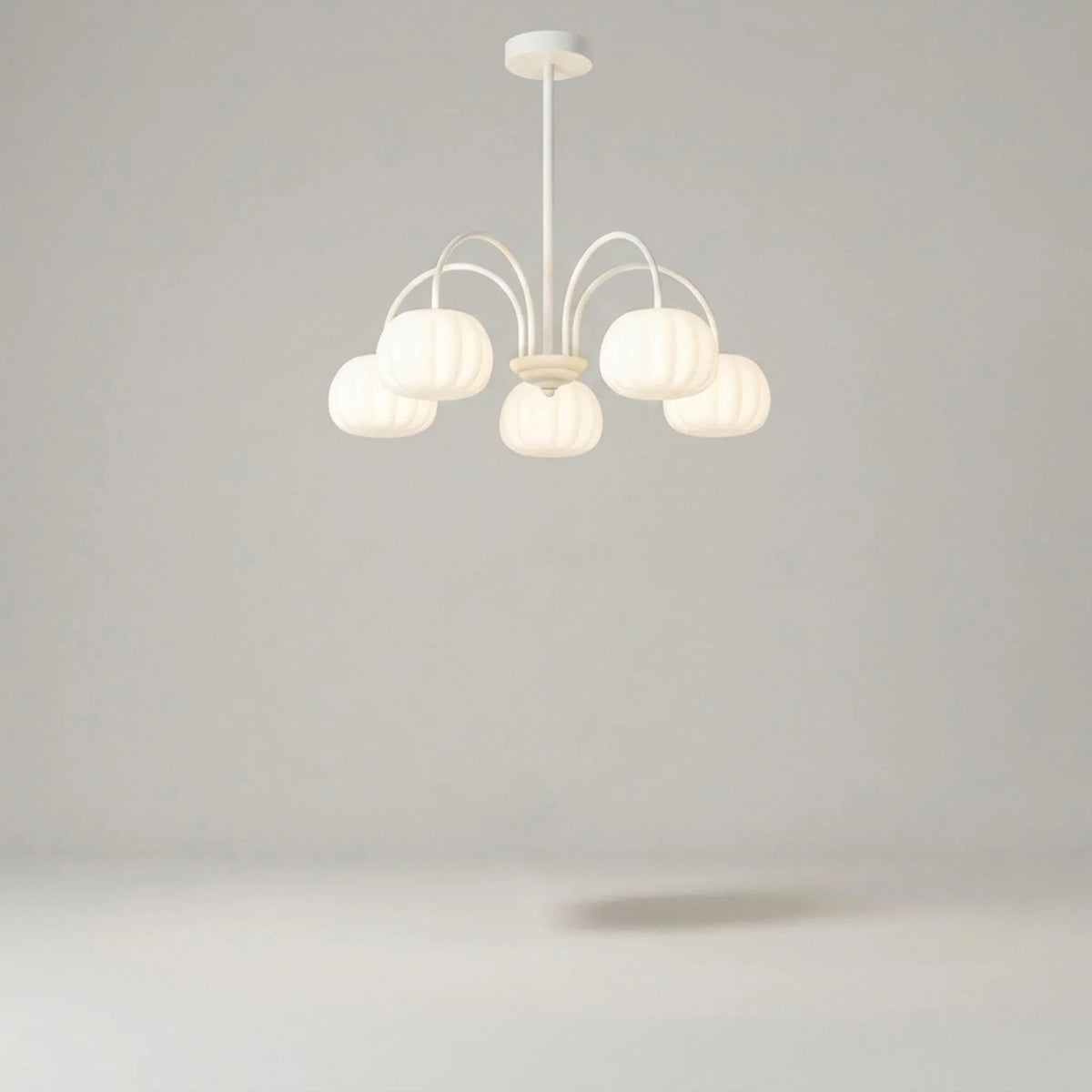 Pendant Light Branch Design Pumpkin Shades 5-8 Lights