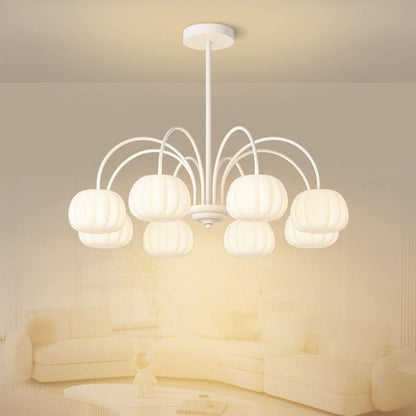 Pendant Light Branch Design Pumpkin Shades 5-8 Lights
