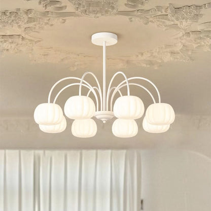 Pendant Light Branch Design Pumpkin Shades 5-8 Lights