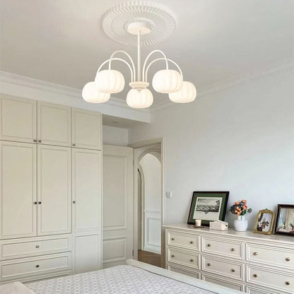Pendant Light Branch Design Pumpkin Shades 5-8 Lights