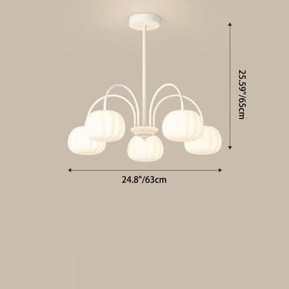 Pendant Light Branch Design Pumpkin Shades 5-8 Lights