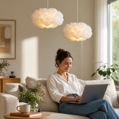 Pendant Light Cloud-Shaped Warm White LED