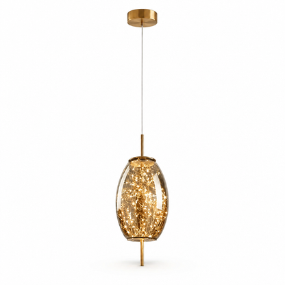 Pendant Light Energy-Efficient LED Smoky Glass Adjustable Wire