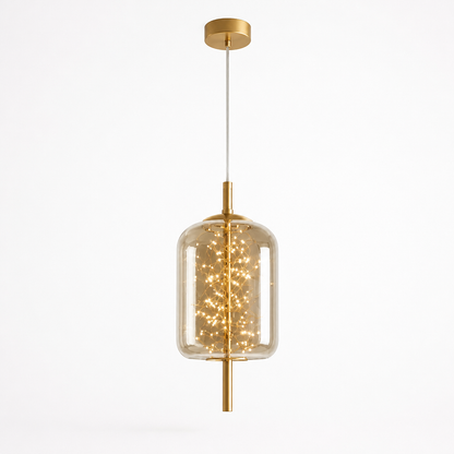 Pendant Light Energy-Efficient LED Smoky Glass Adjustable Wire