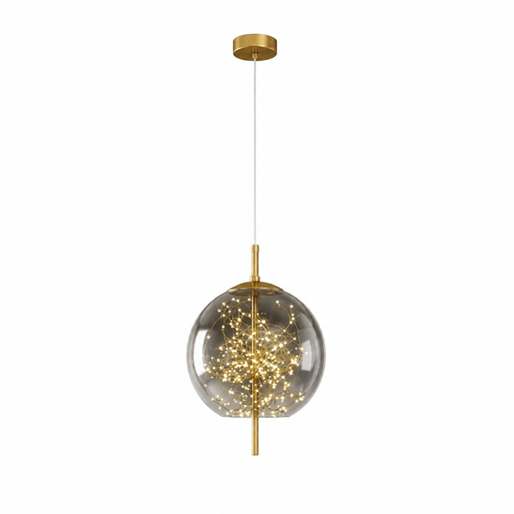 Pendant Light Energy-Efficient LED Smoky Glass Adjustable Wire