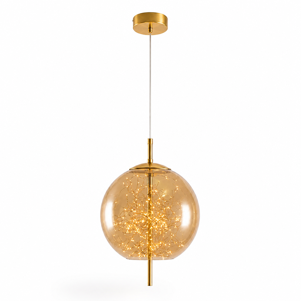 Pendant Light Energy-Efficient LED Smoky Glass Adjustable Wire