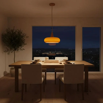 Pendant Light Glass Shade Natural Wood Adjustable Cord